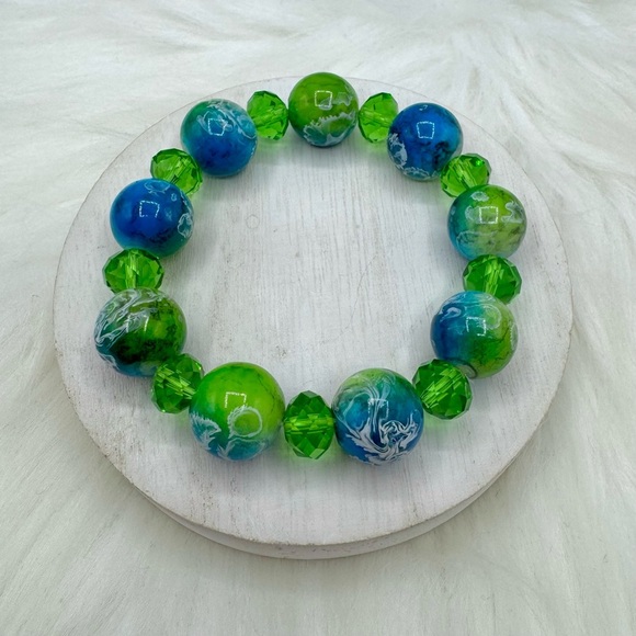 Large Statement Glass Beaded Bracelets - Picture 5 of 5